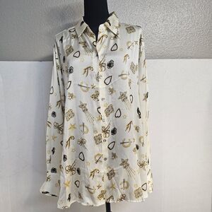 NWT Hester Orchard Button  Long Sleeve Blouse Equestrian Western Boho Sz 1X H136